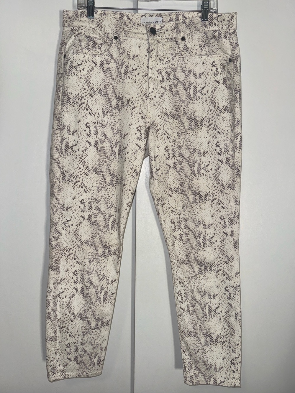 ANN TAYLOR LOFT SNAKESKIN PRINT SKINNY JEANS Women’s 31 / 12 Stretch Cotton